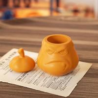 M63986 Halloween Pot à bougie en silicone Citrouille Furieuse avec couvercle, récipient de rangement pour aromathérapie et résine époxy
