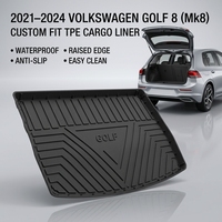Tapis de coffre arrière en TPE sur mesure pour Volkswagen Golf 8 Mk8 2021-2024, imperméable, tapis de sol de coffre arrière