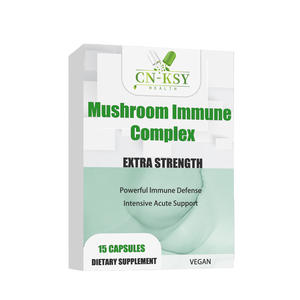 Capsules de complexe de champignons naturels avec vitamine C, extrait de champignons, complément alimentaire pour favoriser un système immunitaire sain - Product Image 1