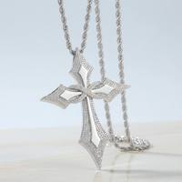 Collier personnalisé avec croix en zircon, plaqué or, bijoux de mode pour femmes, pendentif croix en zircon