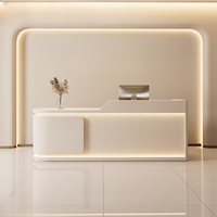 Bureau de réception commercial en bois massif, écologique et durable, pour salon de beauté, clinique médicale, cabinet dentaire et réception d'entreprise
