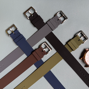 Nouveau style FKM bracelet de montre en caoutchouc à passage unique personnalisé une pièce 20mm <span class=keywords><strong>21mm</strong></span> 22mm bracelet de montre réglable confortable avec toile à voile - Product Image 4