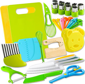 45Pcs Safe Plastic Knives Multifunctional Cookware Baking Toy for Toddler Kids With Cutting Board Fruit Vegetable <strong>Crinkle</strong> <strong>Cutter</strong> - Product Image 1