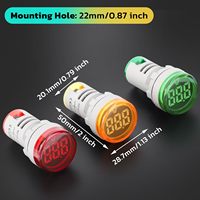 Monitor de Voltaje Digital de 3 Piezas, 60-500V, 110v, 220v, Voltímetro, Detector de Voltaje, Panel con Indicador Luminoso Verde, Rojo y Amarillo