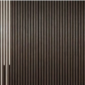 OEM Design moderno pannello di <span class=keywords><strong>parete</strong></span> acustica in <span class=keywords><strong>legno</strong></span> in fibra di poliestere striscia insonorizzata curvo per lo spazio ufficio <span class=keywords><strong>rivestimento</strong></span> murale - Product Image 1