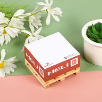 Bloc de Notas Adhesivas Cuadradas Personalizadas con Base de Madera, Notas Adhesivas Promocionales con Base de Madera