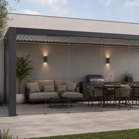 Pavillon en alliage d'aluminium, design bioclimatique, pour terrasse, espace de détente extérieur de villa