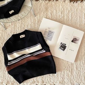<span class=keywords><strong>Gilet</strong></span> en coton pour bébés filles, pull <span class=keywords><strong>tricot</strong></span>é à rayures pour enfants, vêtements décontractés pour tout-petits garçons, personnalisable - Product Image 5