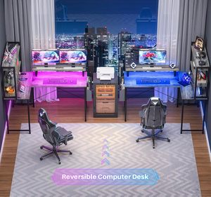 <span class=keywords><strong>L</strong></span> hình máy tính bàn kệ sách <span class=keywords><strong>l</strong></span>ưu trữ Kệ đảo ngược góc chơi game Bàn LED màn hình đứng MDF bề mặt văn phòng nhà <span class=keywords><strong>hutch</strong></span> - Product Image 5
