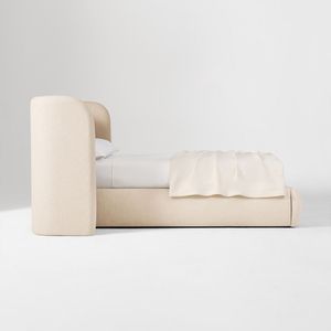 Cama Moderna con Cabecera Tapizada en Lino, Lujosa con Mesita de Noche Integrada, Camas de Madera Sólida para Dormitorio de Villa MV-WE-26 M - Product Image 3