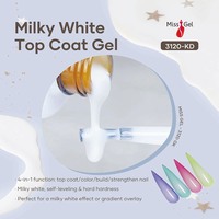 MissGel Nouvelle arrivée 4 en 1 couche de finition fonctionnelle OEM 15ml Gel vernis UV Structure longue durée ongles Gel de couche de finition blanc laiteux
