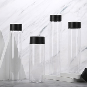 500ml Round transparent beverage clear pet plastic juice drink plastic milk bottle with cap
