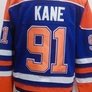 Pronto para Enviar Edmonton Evander Kane Azul Royal Nacional da Qualidade Superior Costurado Hóquei Jersey