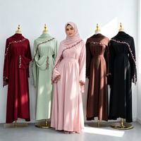 Abaya musulmane Sharut, dernière collection, vêtements islamiques, dentelle florale, fleurs, tissu Nida doux, abaya fermée pour femmes, robes de qualité supérieure avec hijab, ensemble 2 pièces