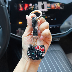 Nieuw Design Kt Kat Anime Sleutelhanger Schattige Strass Bedels Mini Kralen Tas Sleutelhanger Cartoon Telefoon Hanger Voor Meisje Cadeau Groothandel - Product Image 6