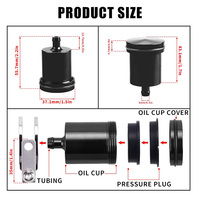 Réservoir de liquide de frein et d'embrayage pour moto JIAX, en alliage d'aluminium usiné CNC, capacité de 40 ml, surface anodisée dure, universel