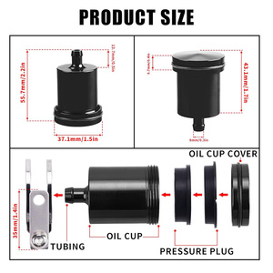 Motorcycle Brake Clutch Fluid Reservoir Cup CNC Machined Aluminum Alloy 40ml Capacity Hard Anodized Surface Universal Fitment - Product Image 5