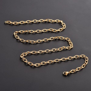 Collar de Cadena de Eslabones de Acero Inoxidable Brillante con Corte Ovalado para Hombre y Mujer, Gargantilla de Metal Color Plata/Dorado, Joyería de Regalo - Product Image 6