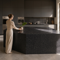 Dalles de terrazzo haute durabilité, couleur personnalisée, design moderne pour les sols d'escaliers d'appartements commerciaux