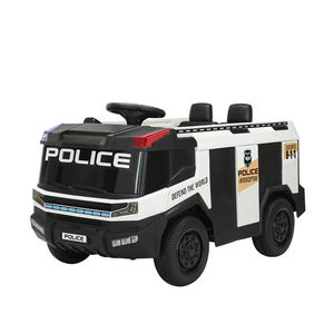 Petites voitures électriques pour bébés quatre roues motrices camion de pompiers de police à piles - Product Image 1