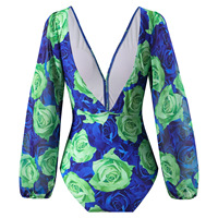Maillot de bain manches longues à col plongeant Maillot de bain de créateur Bikini Maillot de bain femme