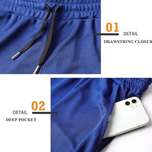 Shorts décontractés pour hommes, très demandés, en tissu mélange de coton, taille à cordon de serrage, coupe décontractée, détail poche latérale, couleurs et tailles personnalisées - Product Image 5