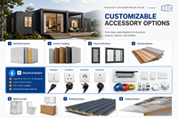 Cabine modulaire en acier portable sur mesure, préfabriquée, pliable et extensible pour le logement temporaire sur chantier, le bureau ou le camping