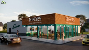 Cafetería Moderna con Estructura de Acero Ligero, Diseño Económico, Instalación Rápida, Restaurante Drive-Thru Prefabricado Modular - Product Image 6