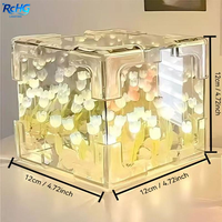 Décoration de chambre créative, miroir infini en forme de tulipe, veilleuse, matériau fait à la main, lampe en forme de tulipe DIY, lampe en forme de tulipe magique carrée artificielle