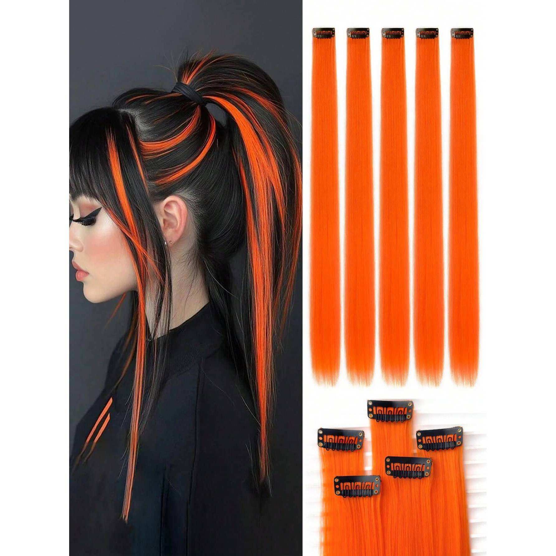 สีส้มสดใส [60ซม.] 5แพ็ค