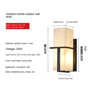 Mur extérieur étanche lumière chaude imi-tation marbre conception pour balcon terrasse garage passerelle villa éclairage mural extérieur PC - Product Image 5