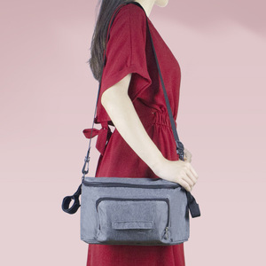 Bolsa Organizadora para Cochecito de Bebé, Color Sólido, Bolsa para Cochecito, Carrito, Cesta, Gancho, Mochila, Accesorios para Cochecito, Negro - Product Image 4