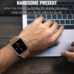Coolyep สายหนังหรูเอวเล็กสายนาฬิกาอัจฉริยะสำหรับ <span class=keywords><strong>Apple</strong></span> Watch Series 1/2/3/4/5/6 <span class=keywords><strong>SE</strong></span> มีขนาด45มม. และ49มม. - Product Image 6