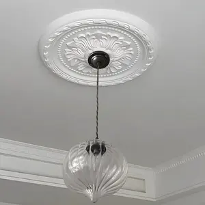 French-style PU lamp panel circular ceiling shape decoration European-style plaster chandelier base mosaic combination
