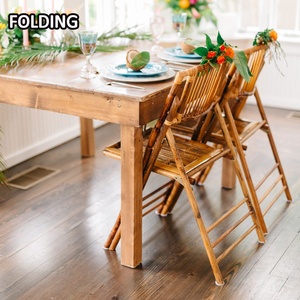 Folding Dining Chair Outdoor Portable Backrest <b>Garden</b> Retro <b>Stool</b> Wedding Event Rattan - Product Image 3