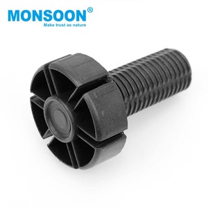 MONSOON Plastic <b>Adjustable</b> Furniture <b>Leg</b> Black Round Kitchen Cabinet Leveling Feet for Cabinet <b>Table</b> Desk Sofa - Product Image 2