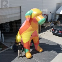 Modèle publicitaire gonflable géant personnalisé de 3 m, chien artistique coloré, pour événements extérieurs, marketing, exposition, décoration de scène