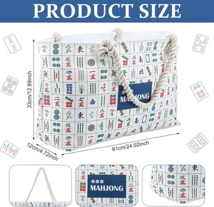 Bolsa de Almacenamiento para Mahjong Americana de Poliéster Estampado, Juego de 3 Piezas, Impresión Serigrafiada, Gran Capacidad, Portátil, para Viaje - Product Image 6