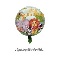 Ballons animaux de la forêt transfrontaliers, ballons ronds imprimés léopard et zèbre de dessin animé, ballons en aluminium 4D