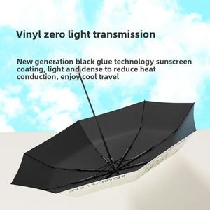 Nuevo Paraguas Plegable de 3 Secciones con Diseño de Dibujos Animados, Negro, con Protección UV, para Uso en Días Soleados y Lluviosos, con Impresión Digital - Product Image 4