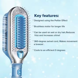 Cryogenic Care Frozen Ice Flat <b>Iron</b> Cold Brush Comb Electric Ice Cold Hair Straightener Brush - Product Image 6