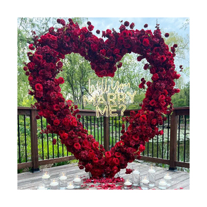 Supporto per Sfondo <span class=keywords><strong>con</strong></span> Palloncini AYOYO 220CM, Arco Nuziale Romantico in Metallo a Forma di Cuore <span class=keywords><strong>con</strong></span> Fiori Artificiali in Seta, Decorazione per Eventi Matrimoniali - Product Image 2