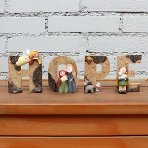 Peace Hope Miniature Wall Art Catholic Religious Statues Figurine Holy Family Christmas Catholic epoxy resin sign boards