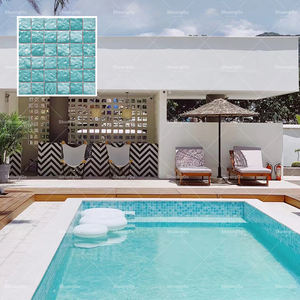 セラミックモザイク<span class=keywords><strong>2x2</strong></span>波状グリーンセラミック艶出しプールモザイクタイル磁器モザイクプールタイル販売工場供給 - Product Image 2