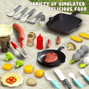 Cuisine de jeu d'imitation pour petit chef, ensemble de cuisson réaliste avec effet de fumée, jouet barbecue pour enfants - Product Image 4