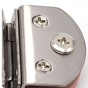 Charnière de meuble en acier inoxydable 4 mm, finition brossée, montage en surface, design minimaliste pour armoire à vin - Product Image 1