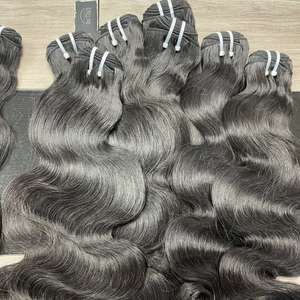 Body Wave Bundles Cabello humano Color natural Cabello indio crudo Sin procesar Virgen 10A Grado Paquetes de cabello humano - Product Image 5