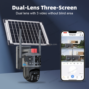 Telecamera di Sorveglianza IP CCTV Wireless a Energia Solare Hongnaer, Telecamera di Sicurezza Esterna Dual Lens 8MP 4K con Scheda SIM 4G e Energia Solare - Product Image 3