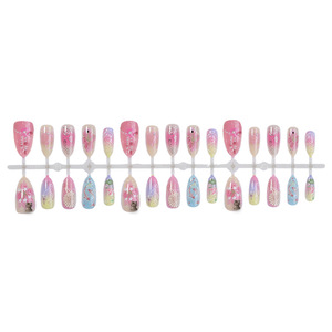 30 Pièces de <span class=keywords><strong>Nail</strong></span> <span class=keywords><strong>Art</strong></span> Populaire Européen et Américain, Motifs Floraux 3D, Nœuds, Ongles Courts Amande, Ongles Peints Motif Ours, Pré-faits - Product Image 4