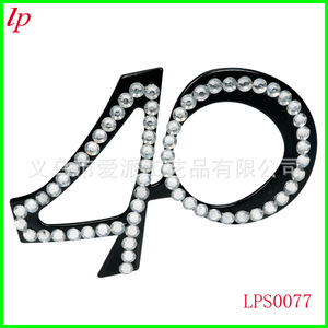 Lunettes de fête d'anniversaire numéro 40, décorées de strass, accessoire en plastique LPS0077 - Product Image 1